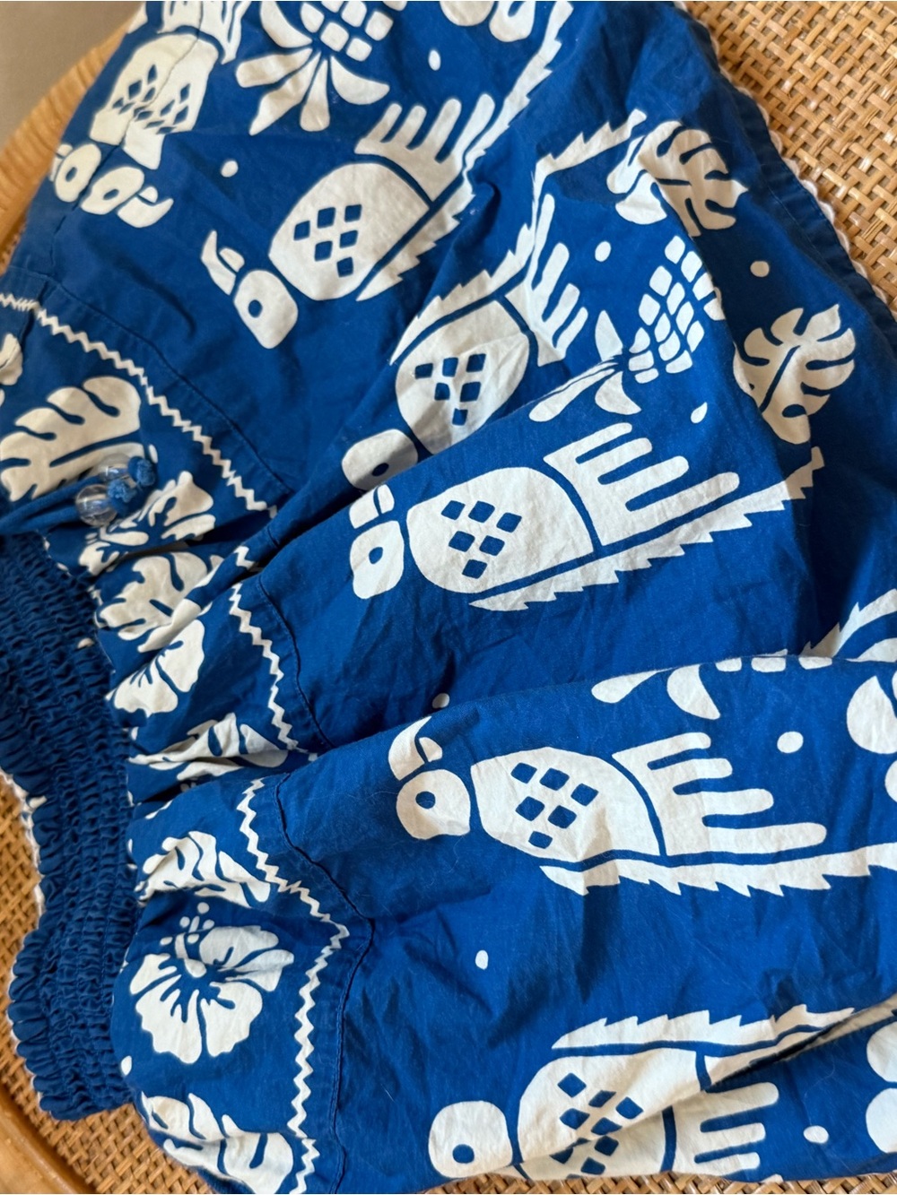 Zara Blue and White Parrot Print Skirt